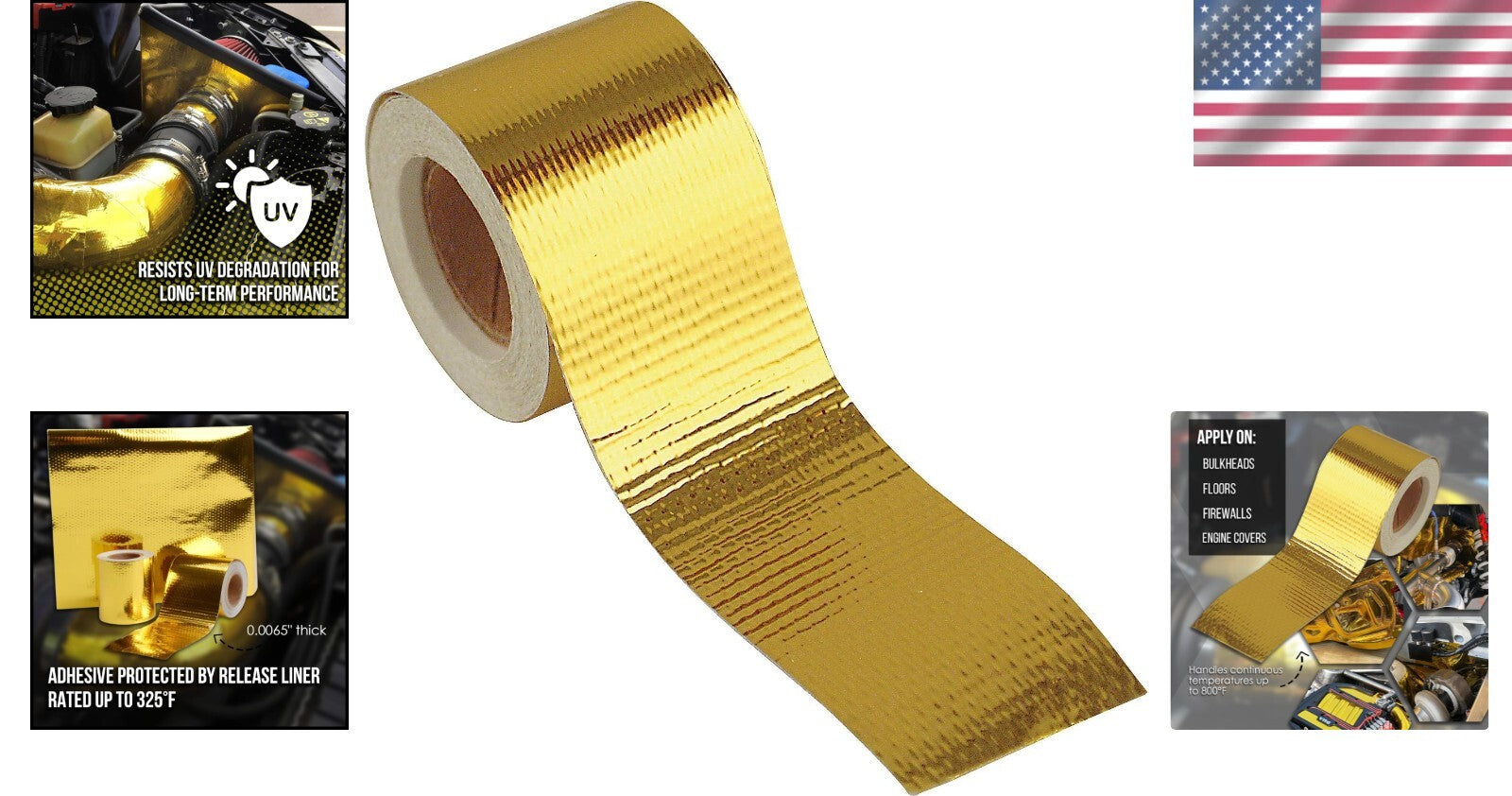 Durable Reflective Heat Barrier Tape 2" x 15' - Protect Sensitive Vehicle Parts