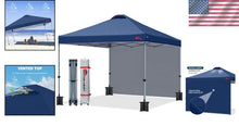 Load image into Gallery viewer, Compact Pop-Up Canopy 10'x10' Navy Blue - Waterproof with Vent Hole &amp; Sidewall