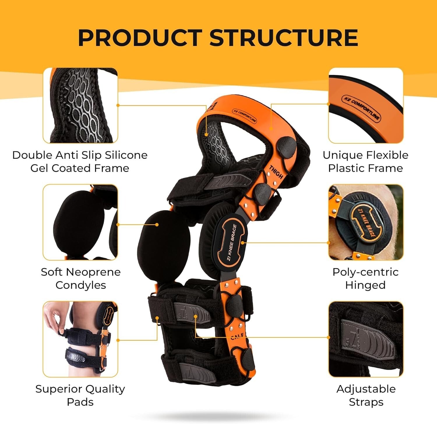 Custom-Fit Z1 K2 Knee Brace – Adjustable Support for Arthritis & Sports Injuries