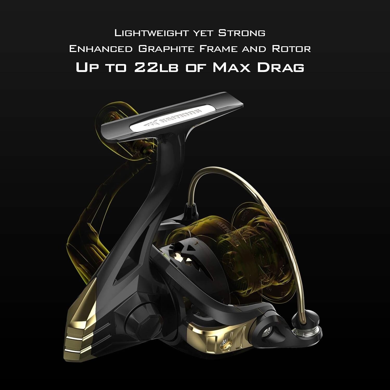 6.2:1 High-Speed Gold Spinning Reel - Ultimate Freshwater & Saltwater Fishing