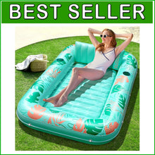 Load image into Gallery viewer, Durable Aqua Blue Inflatable Lounge Float for Ultimate Pool Comfort - 70" x 46"