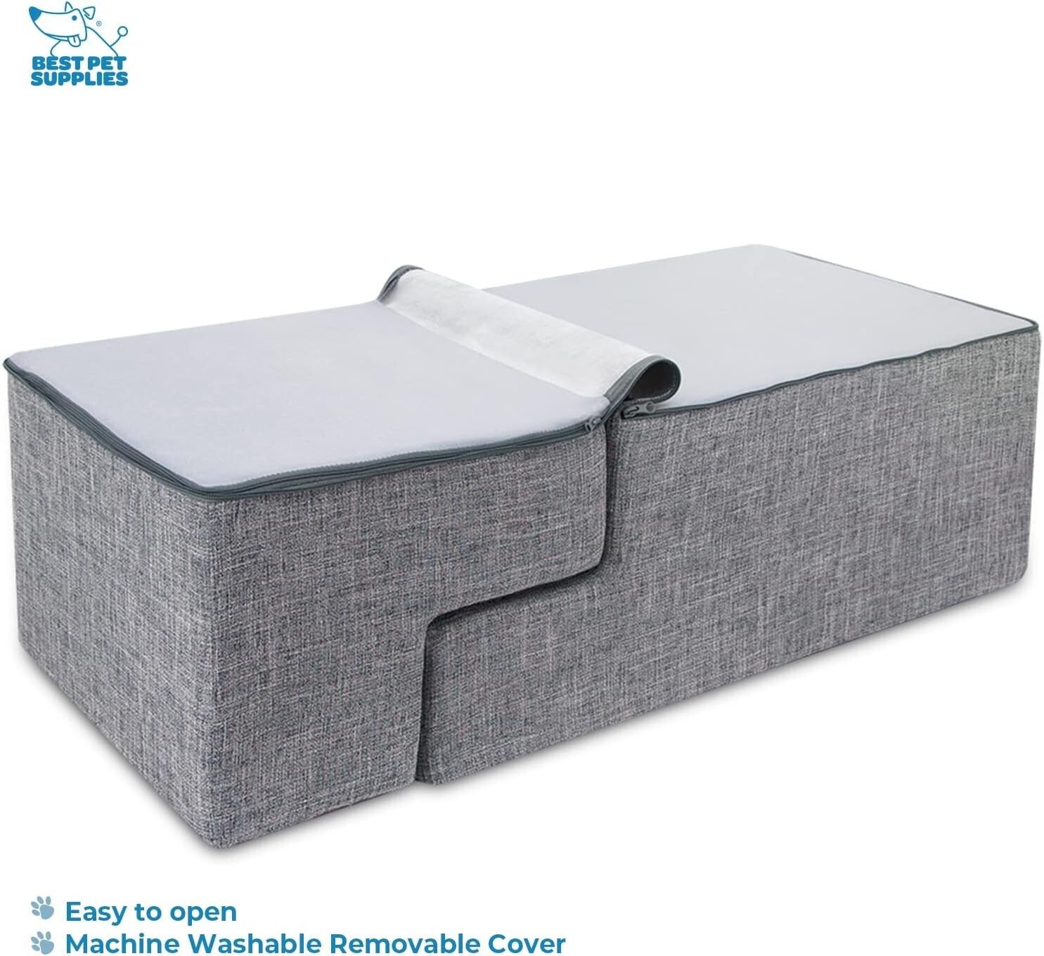 Foldable 4-Step Foam Pet Stairs - Non-Slip Indoor Climbing for Dogs & Cats