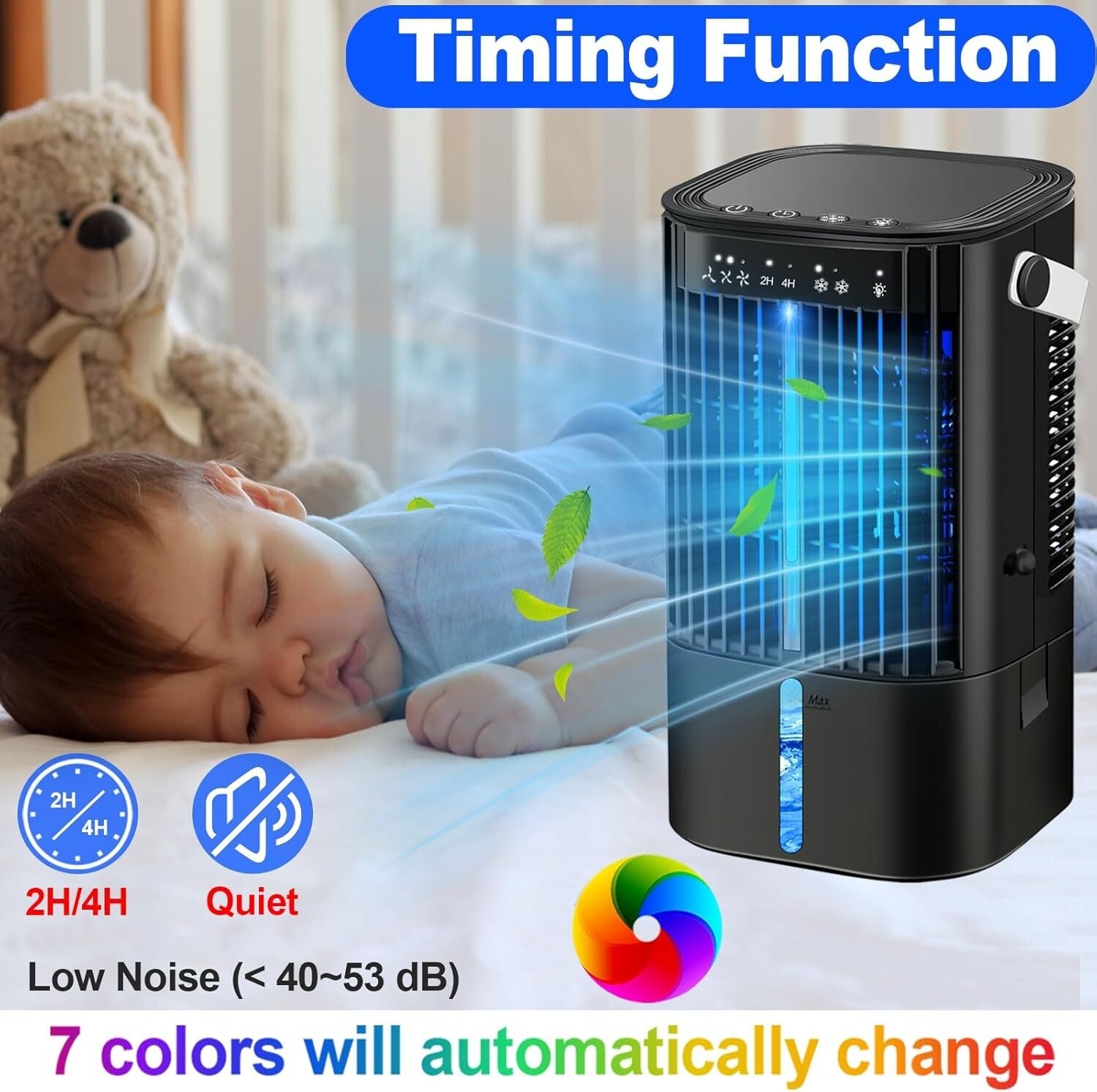 Adjustable Speed Personal Air Conditioner - Portable Desk Fan for Summer Comfort