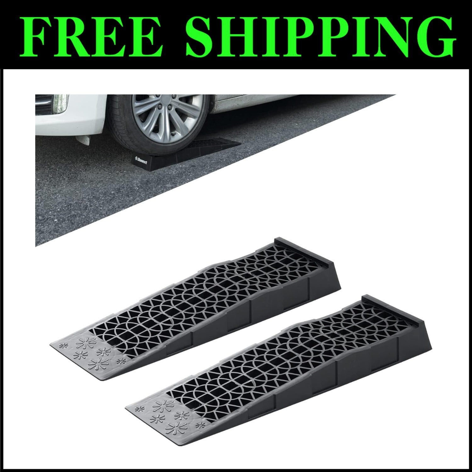 3 Ton Low Profile Car Service Ramps - Lightweight, Durable 2 Pack Set