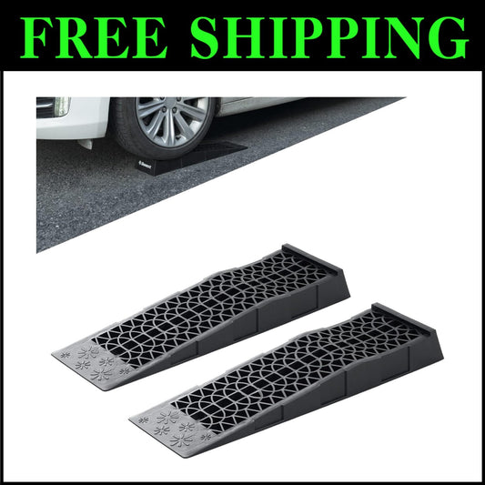 3 Ton Low Profile Car Service Ramps - Lightweight, Durable 2 Pack Set