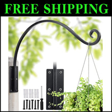Load image into Gallery viewer, Versatile 22" Outdoor Hanging Bracket - Supports 200lbs for Plants and Feeders