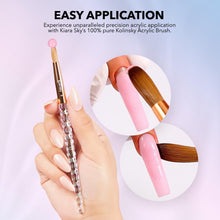 Load image into Gallery viewer, 100% Kolinsky Crystal Acrylic Nail Brush - Handcrafted Beauty in Pink &amp; Black