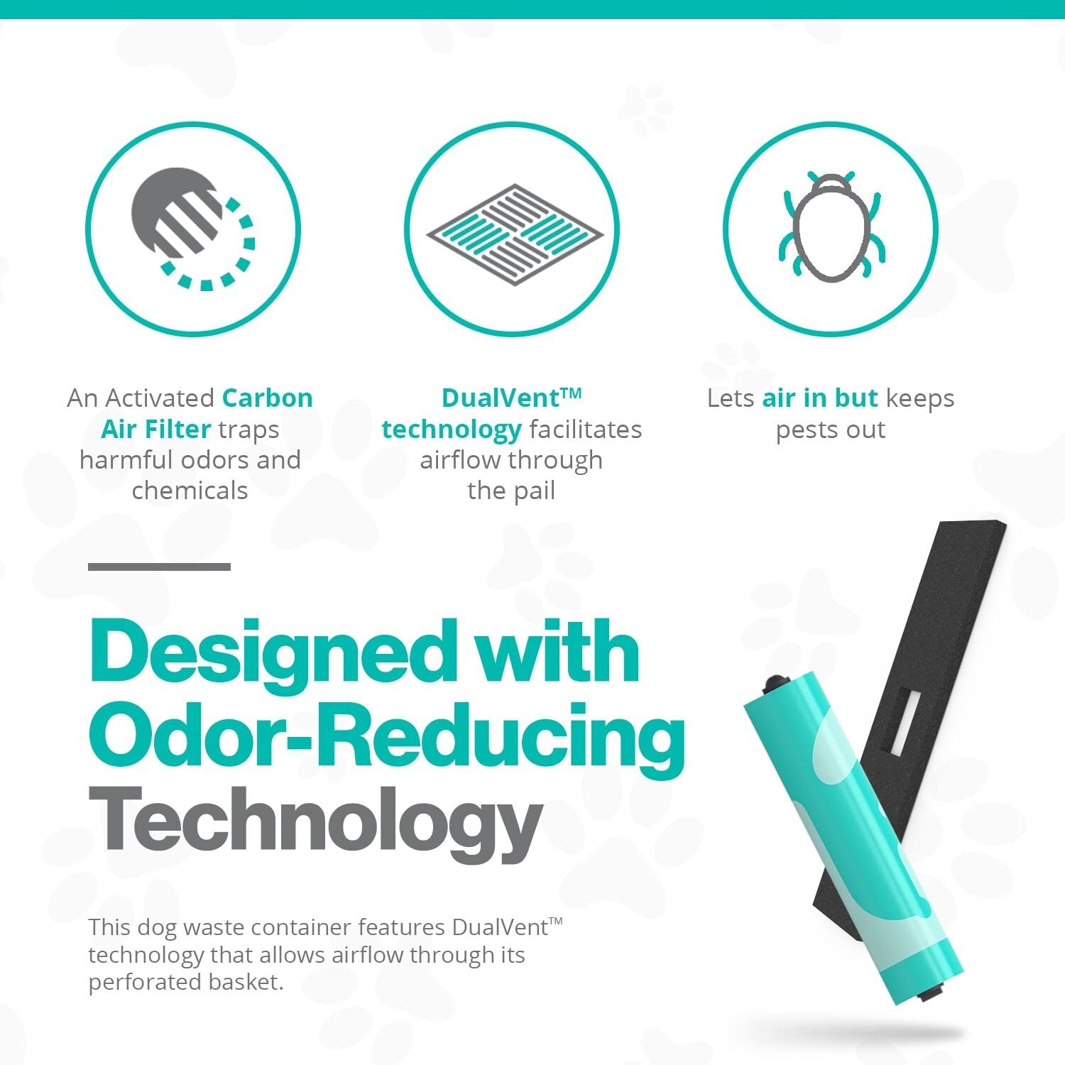 Odor-Controlling Dog Waste Station - UV & Weather Resistant with Mounting Option