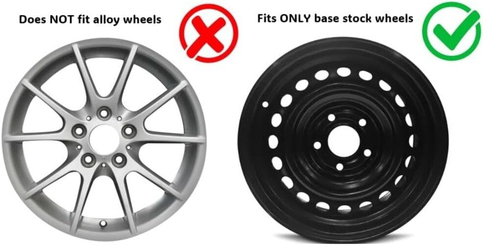 Universal 17 Inch Black & Gunmetal Hubcap Wheel Covers - Set of 4 for Most Cars