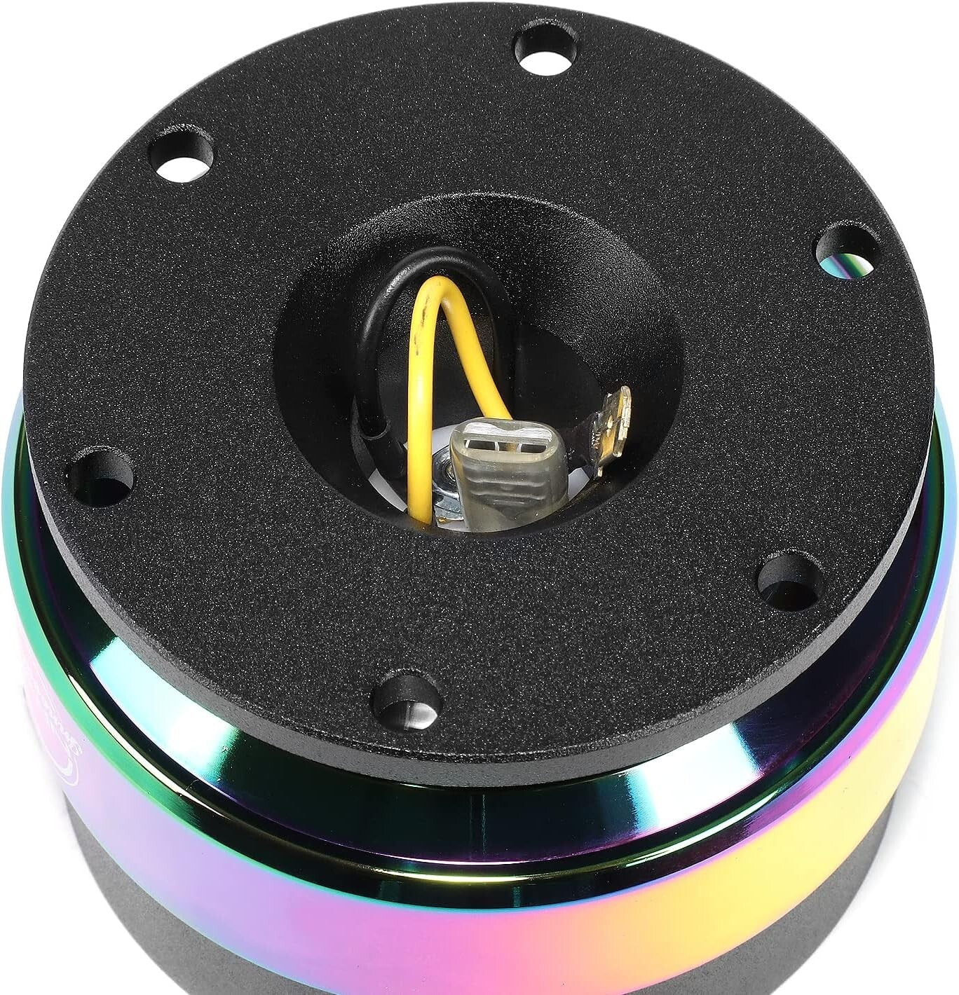 Universal 6-Bolt Steering Wheel Quick Release Kit - Black Body, Neo Chrome Ring