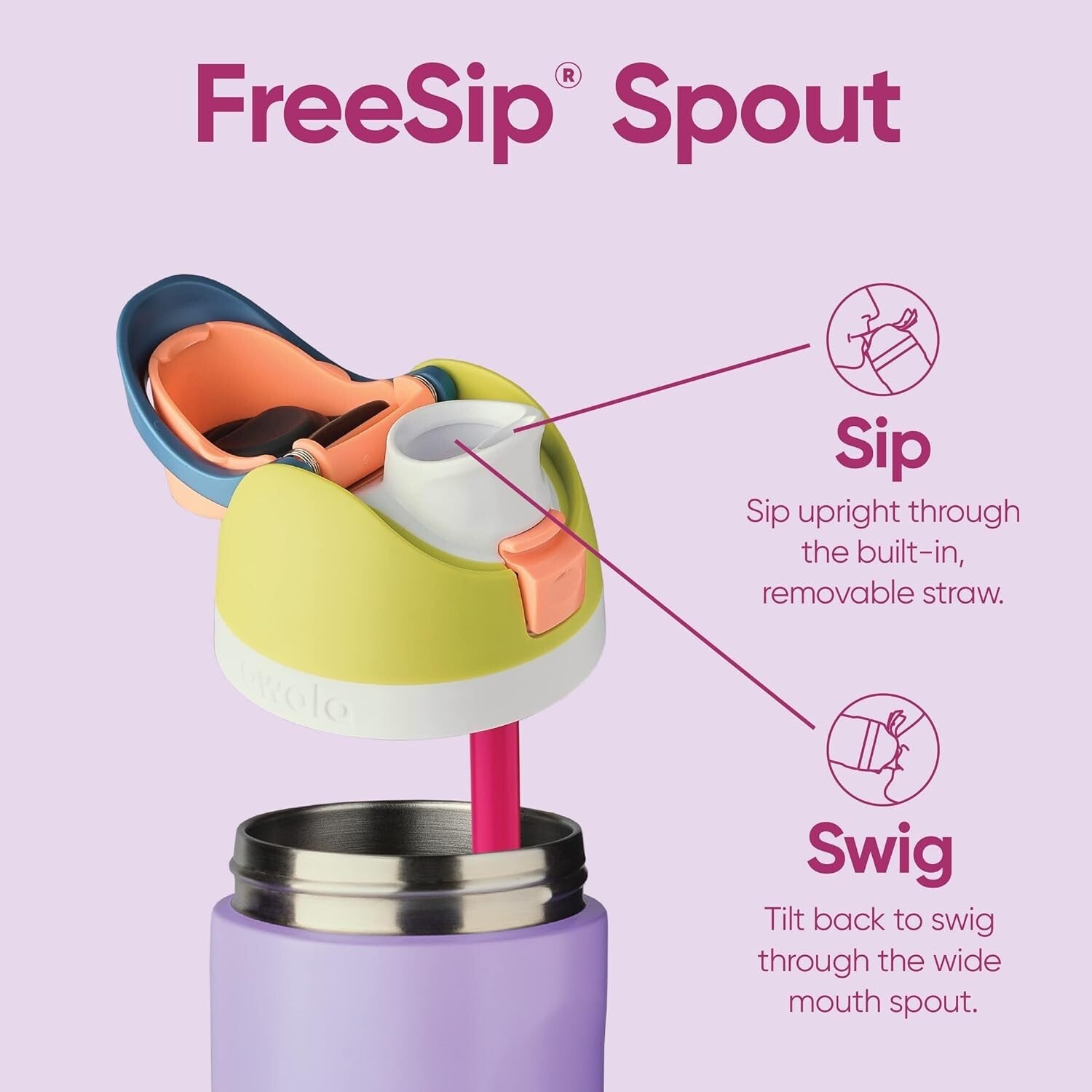 BPA-Free 40 oz Insulated Water Bottle with FreeSip Spout for On-the-Go Hydration