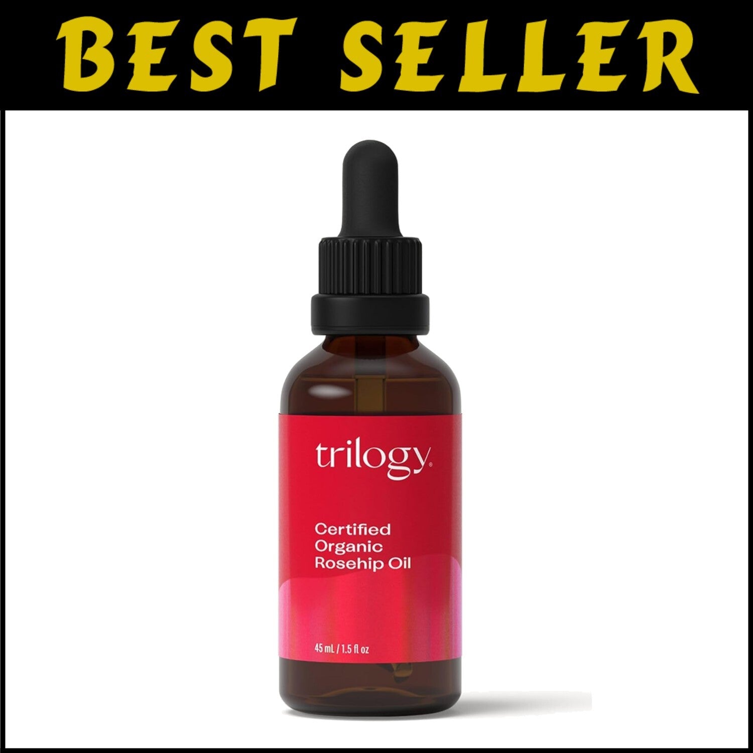 Certified Organic Cold-Pressed Rosehip Oil for Scars & Stretch Marks - 45ml
