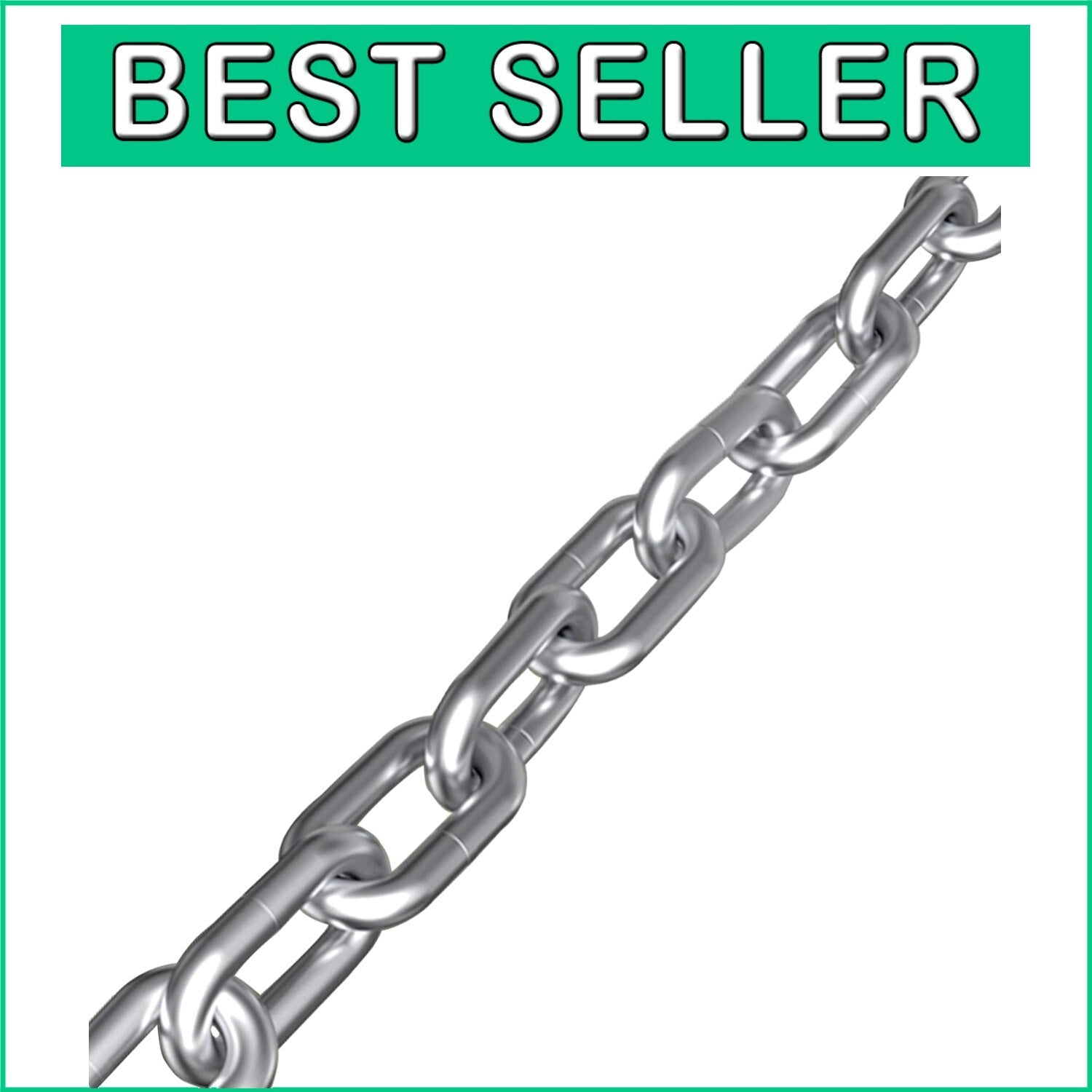 6.5ft Heavy Duty Stainless Steel Link Chain - 5/16in, Ideal for Towing & Hanging