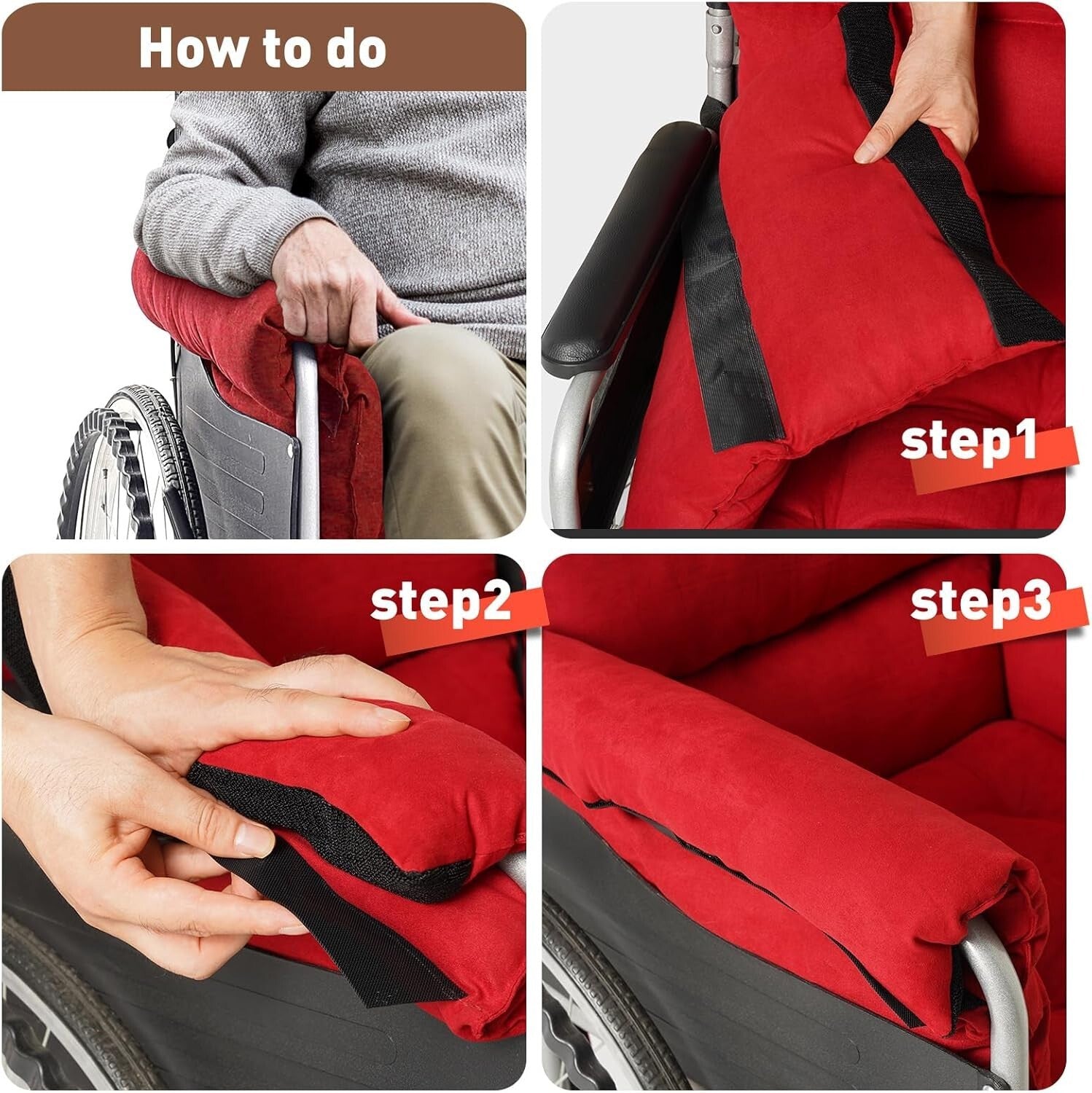 Soft Polyester Wheelchair Cushion for Indoor/Outdoor Use - Non-Slip Design