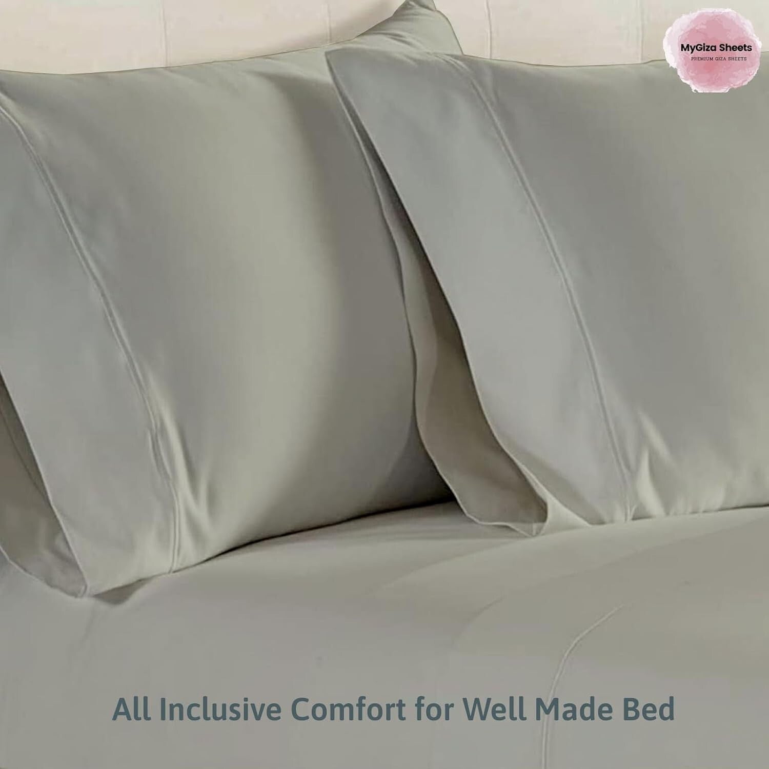 100% Certified Giza Cotton King Size Sheets Set - 4PC Deep Pocket Elegance