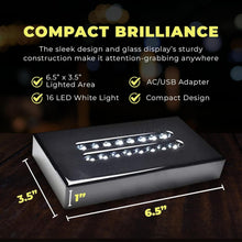 Load image into Gallery viewer, Sleek 16 LED Lighted Display Base for Showcasing Glass &amp; Acrylic Collectibles