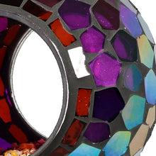 Load image into Gallery viewer, Outdoor Hanging Bird Feeder with Iridescent Purple Mosaic Design - Easy Fill
