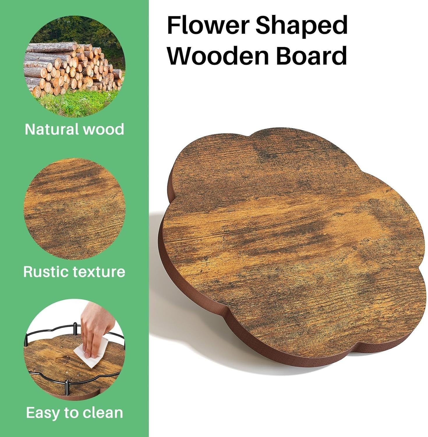 Adjustable Height Lazy Susan Spice Organizer for Cabinet - Unique Flower Design