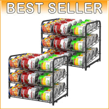 Load image into Gallery viewer, Versatile Can Dispenser Rack - Holds Up to 72 Cans, Rust-Resistant, Modern Style