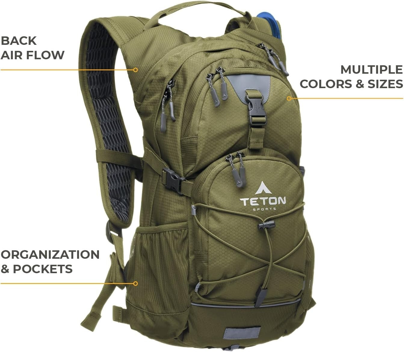 Teton Oasis Hydration Backpack – Lightweight Water Pack with 2L Bladder - 18L