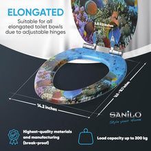 Load image into Gallery viewer, Vibrant Ocean Motif Soft Close Toilet Seat - Crafted Molded Wood &amp; Easy Install