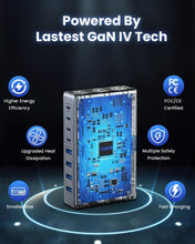 Load image into Gallery viewer, Versatile 200W GaN IV USB C Charger Hub - 8 Ports with Safety Protection