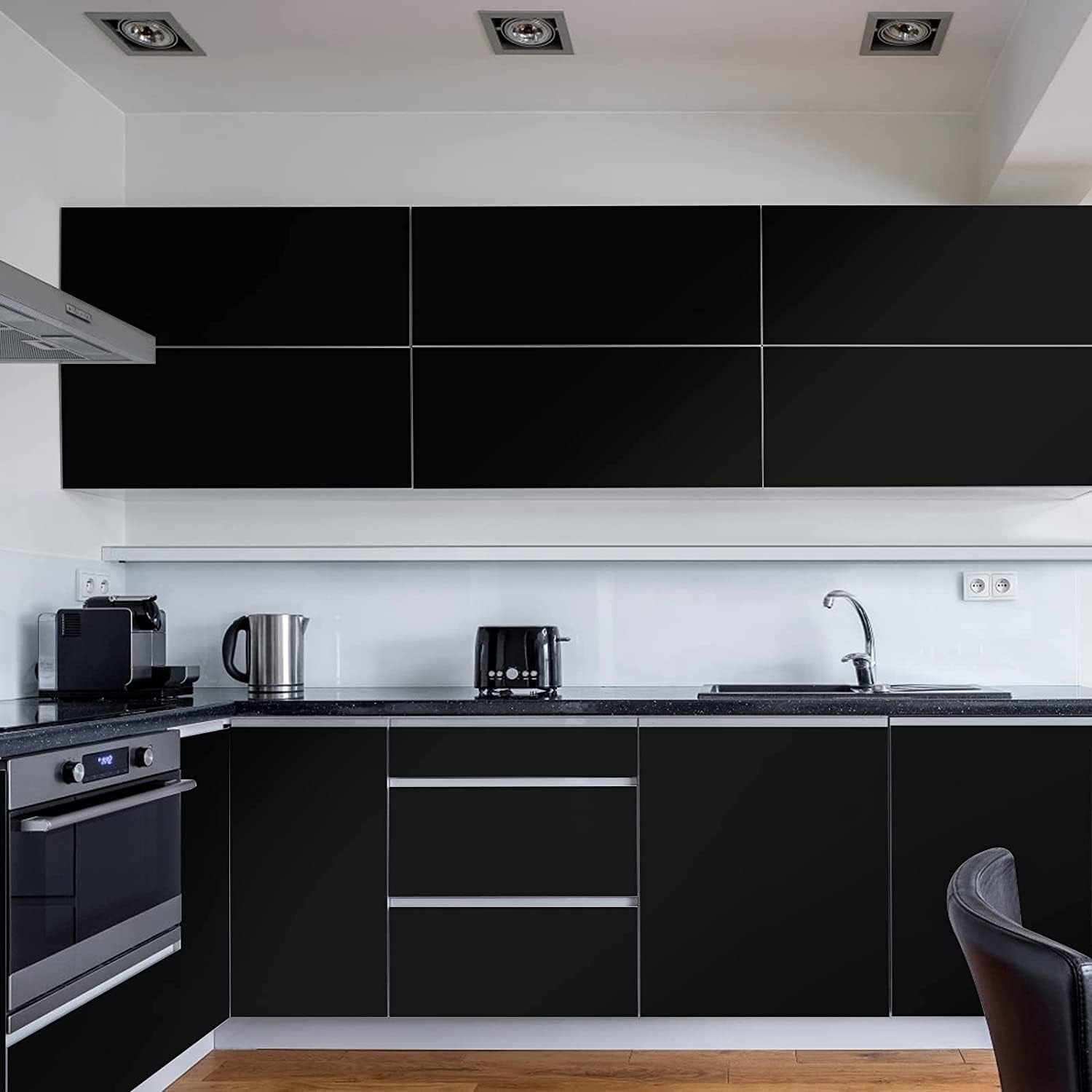 15.7" x 984.2" Peel and Stick Black Contact Paper - Versatile Wallpaper Solution