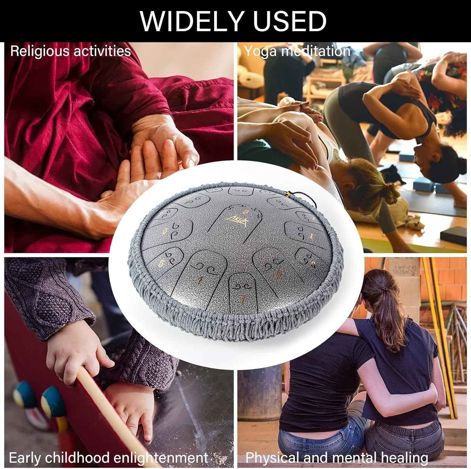 Ethereal Sound 14" Steel Tongue Drum - Perfect for Beginners and Professionals