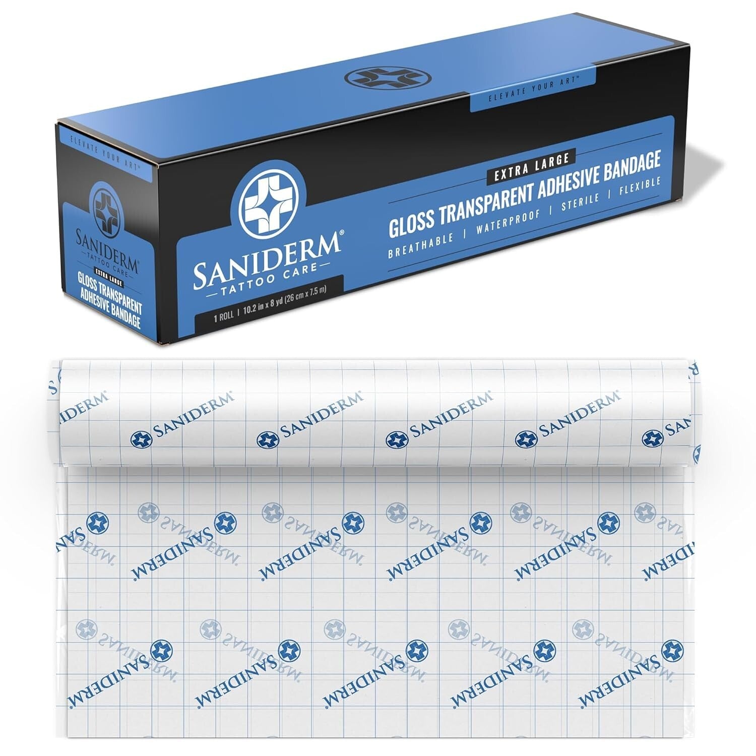 Extra Large Tattoo Aftercare Bandage Roll, 10.2in x 8yd - Waterproof & Sterile