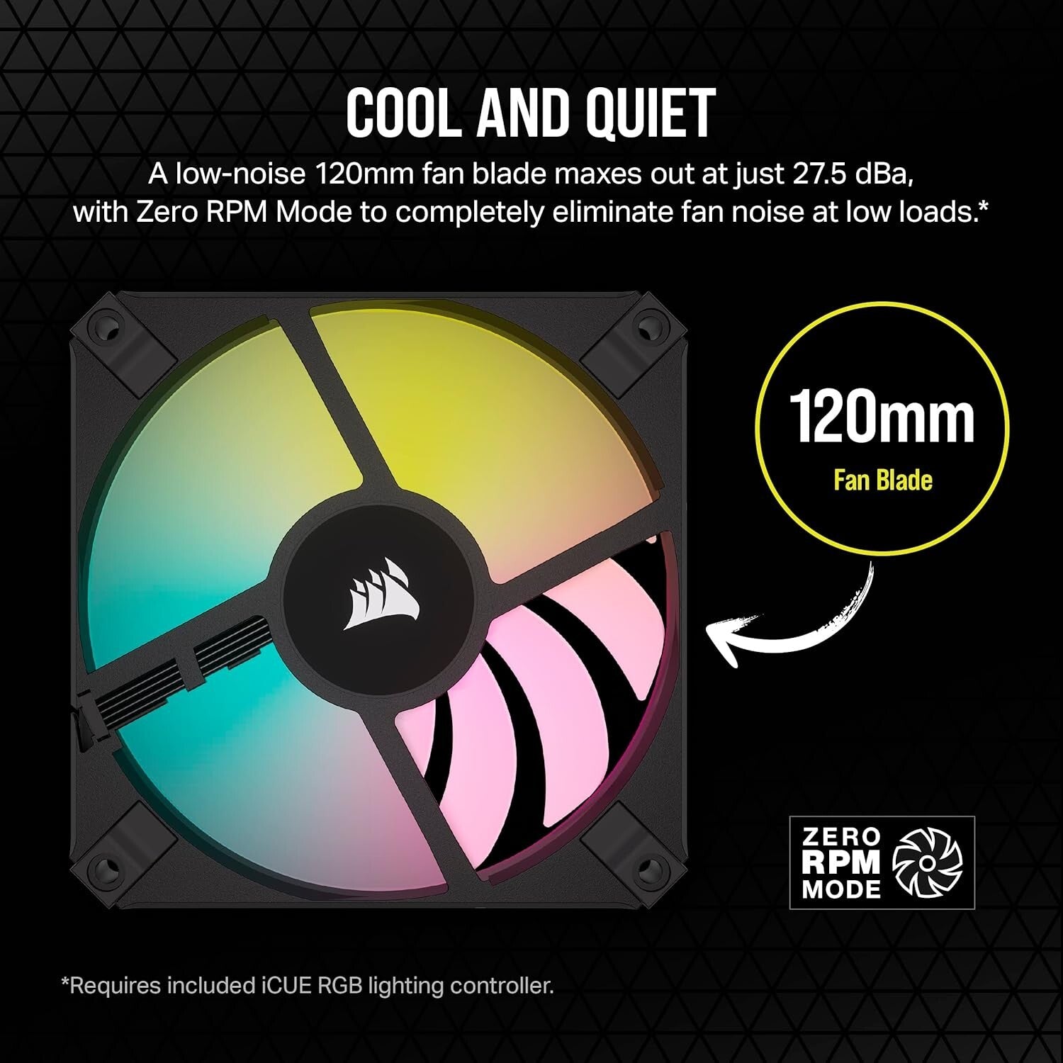 Compact AF120 RGB Slim 120mm PWM Fan Kit - Low Noise & Stunning RGB Lighting