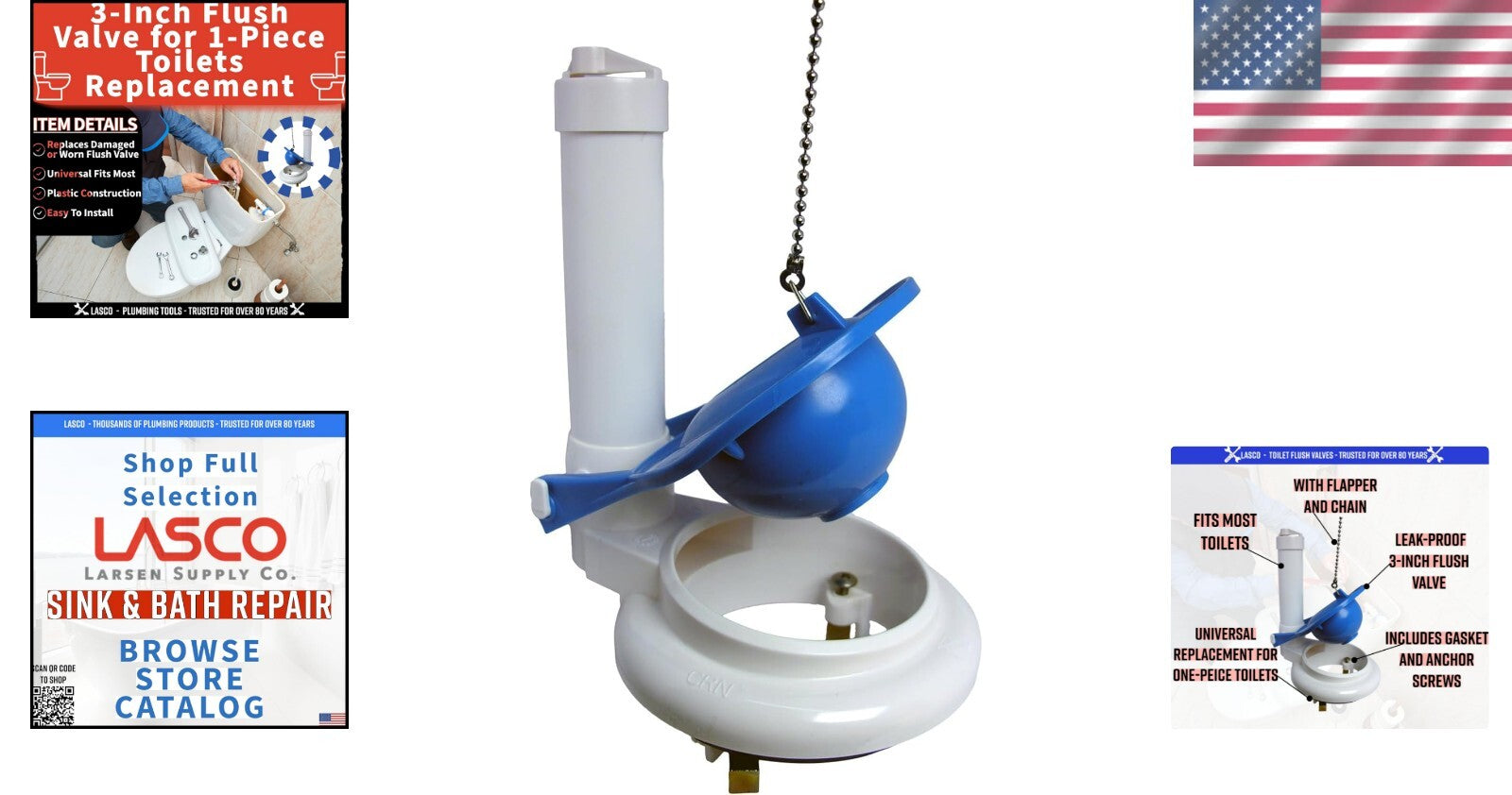 Cost-Effective Replacement Flush Valve Kit for 3-Inch Toilets - Save Water