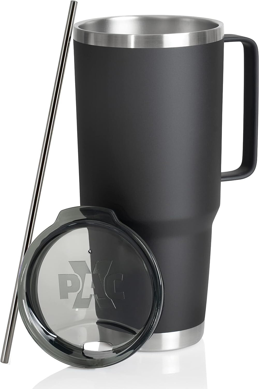 Double-Walled 64oz Insulated Tumbler with Lid & Straw - Travel Ready & Leakproof