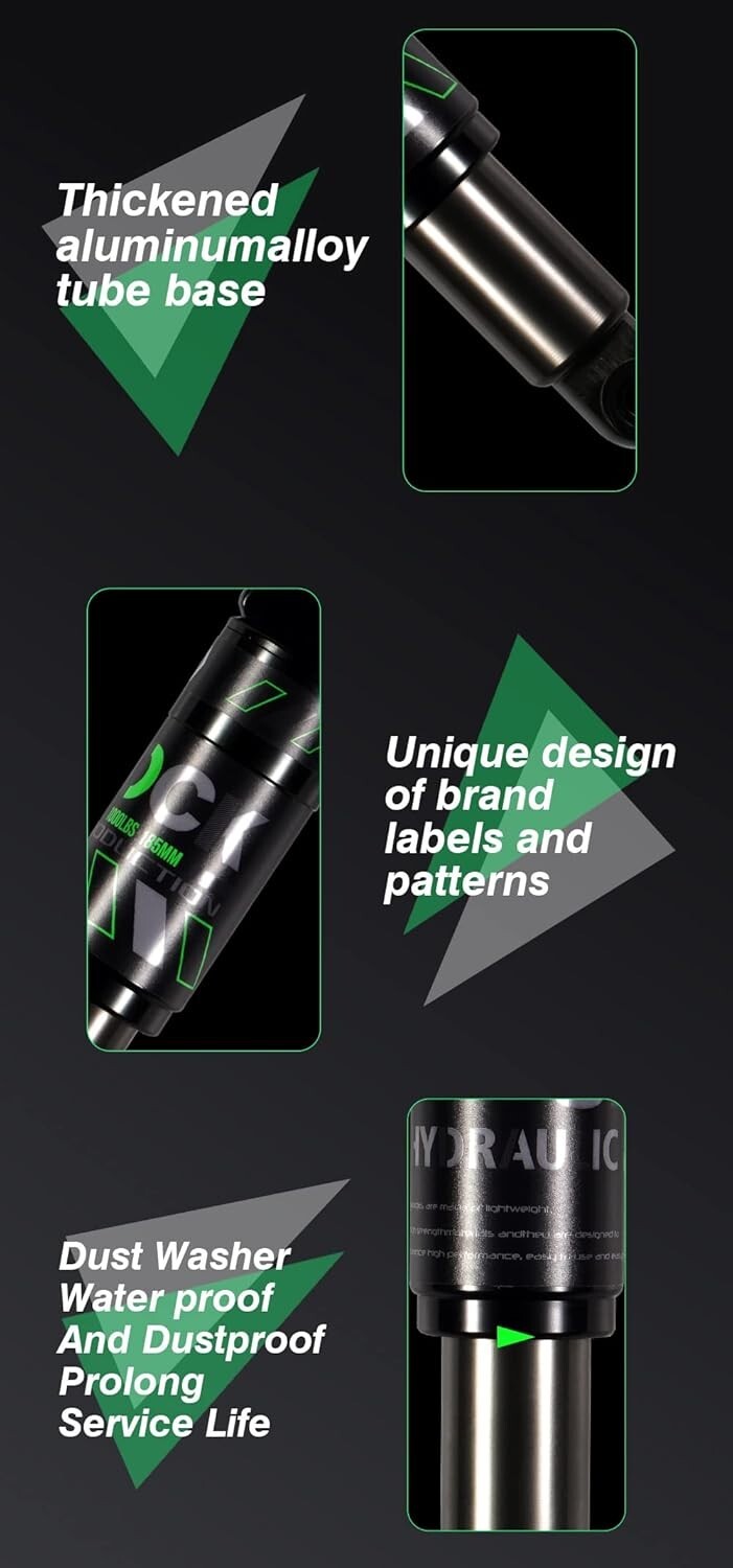 Premium Aluminum Mountain Bike Shock Absorber 120mm-200mm - Adjustable Load