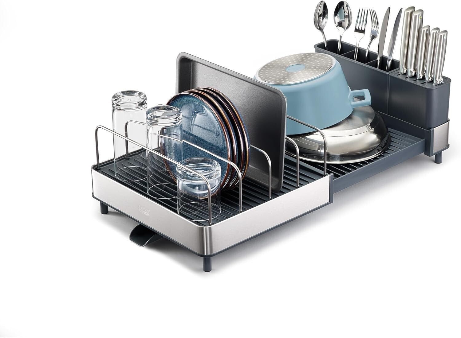 Expandable Stainless Steel Dish Drying Rack with High Capacity for Cookware