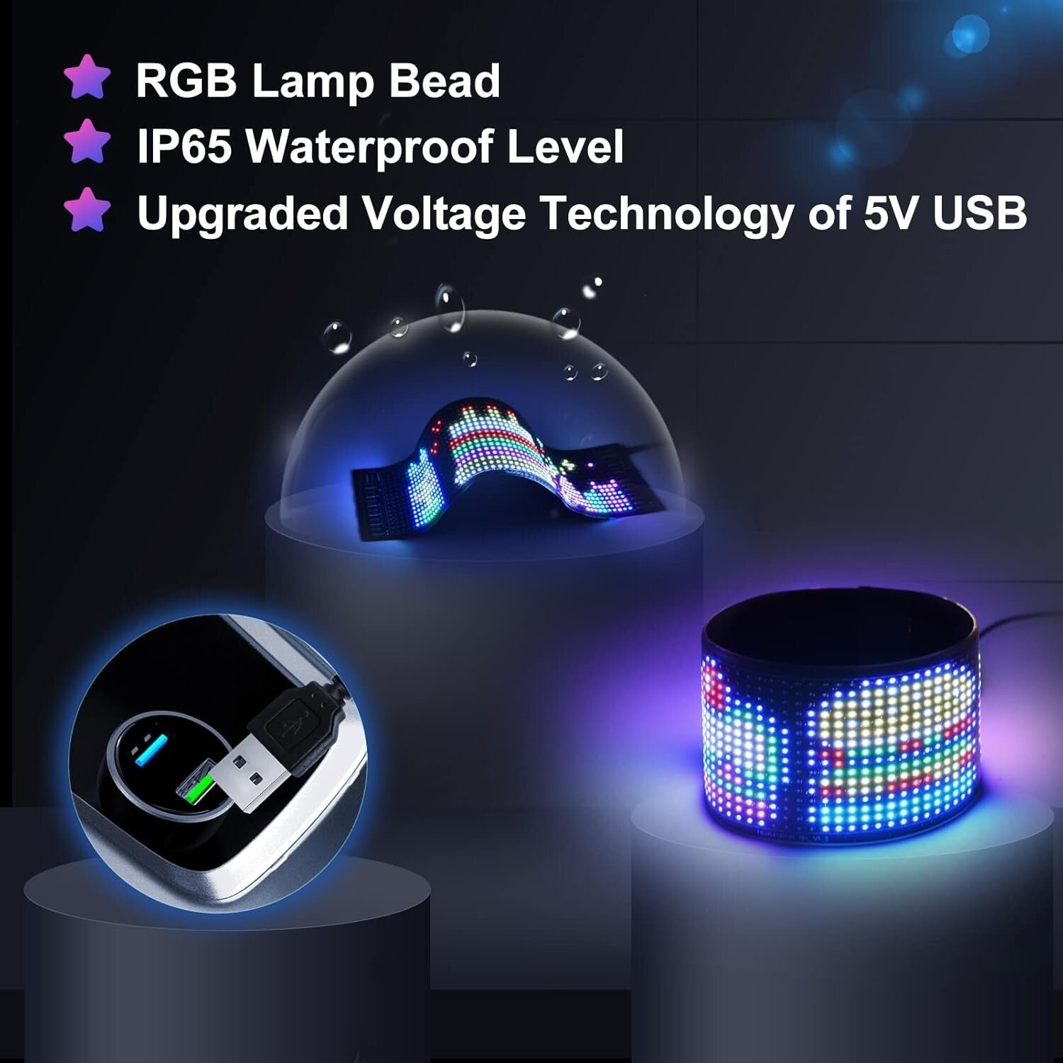Dynamic LED Sign for Cars with Bluetooth – Waterproof, Flexible & Customizable