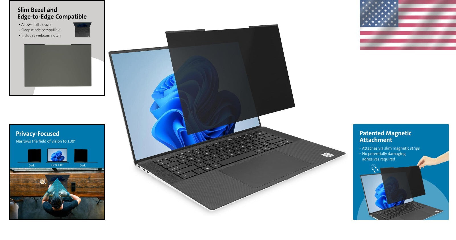 MagPro Magnetic Laptop Privacy Screen 14" – Anti-Glare & Blue Light Reduction