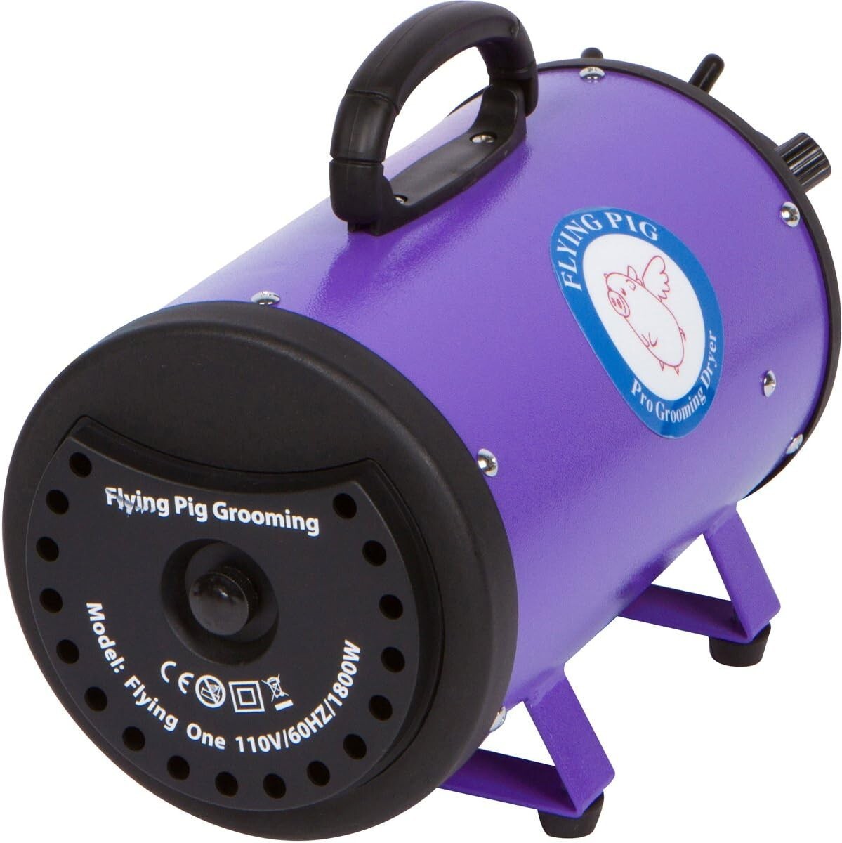 Efficient Flying One Pet Grooming Dryer - High Velocity, Adjustable Heat, Purple