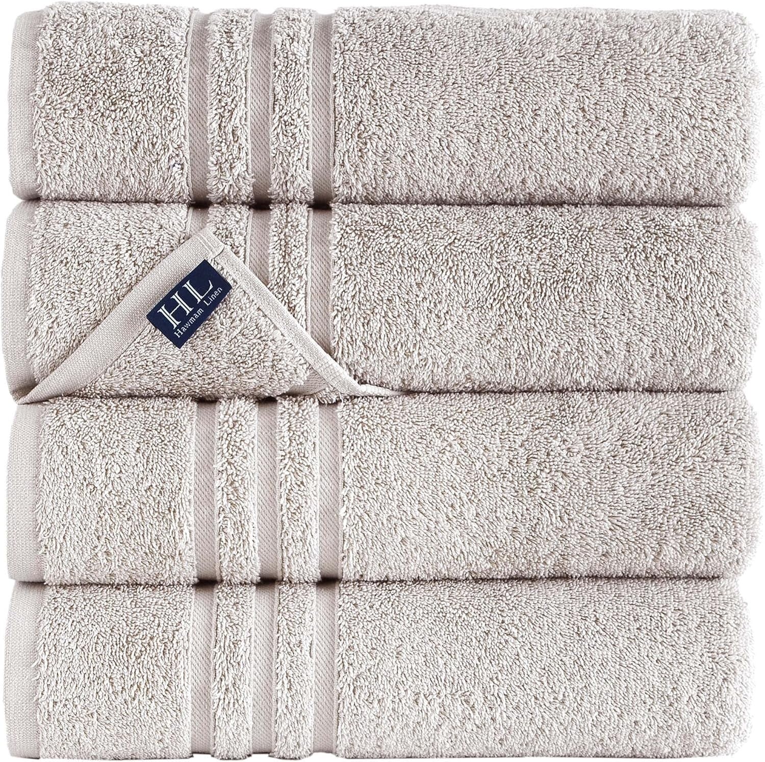 Premium 4-Piece Bath Towel Set – Ice Silver, Quick-Drying Cotton, 600 GSM