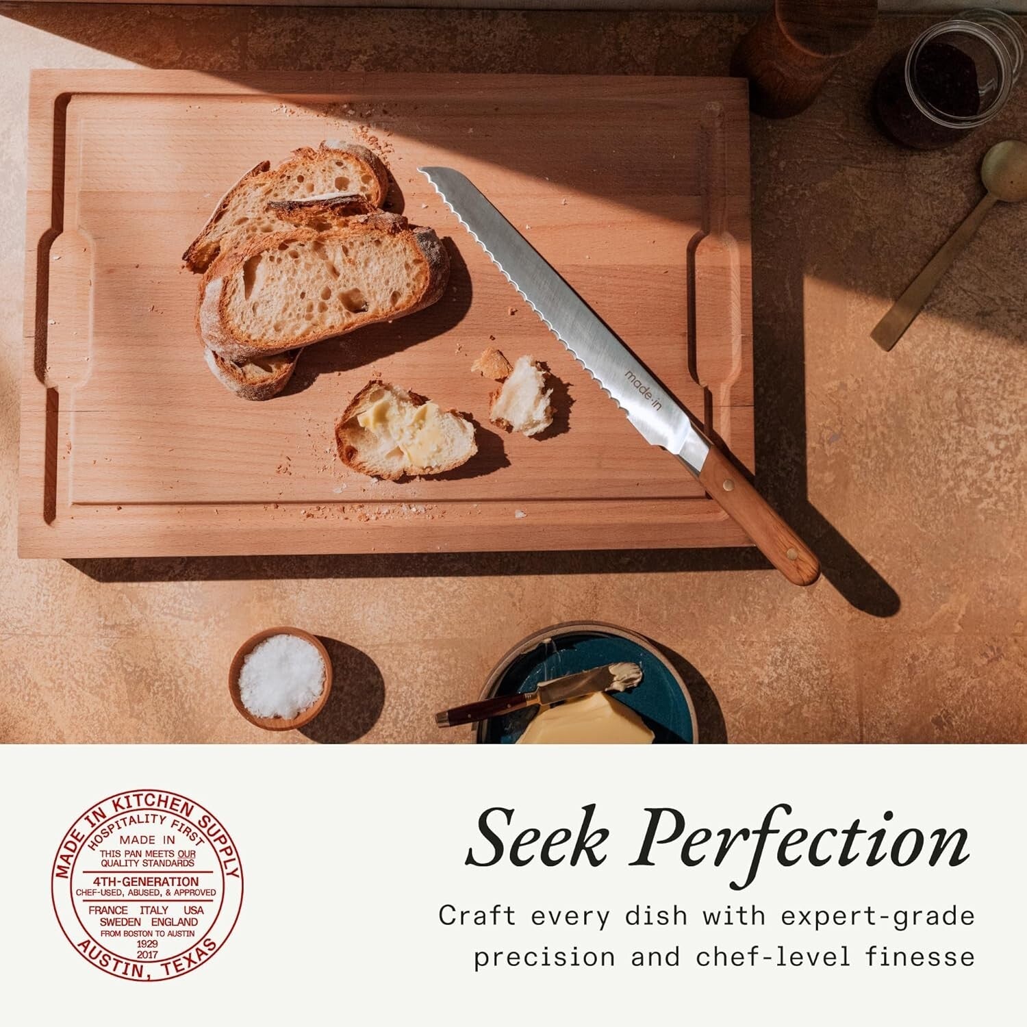 Luxury 9-Inch Forged Bread Knife - Nitrogen-Treated Blade for Effortless Slicing