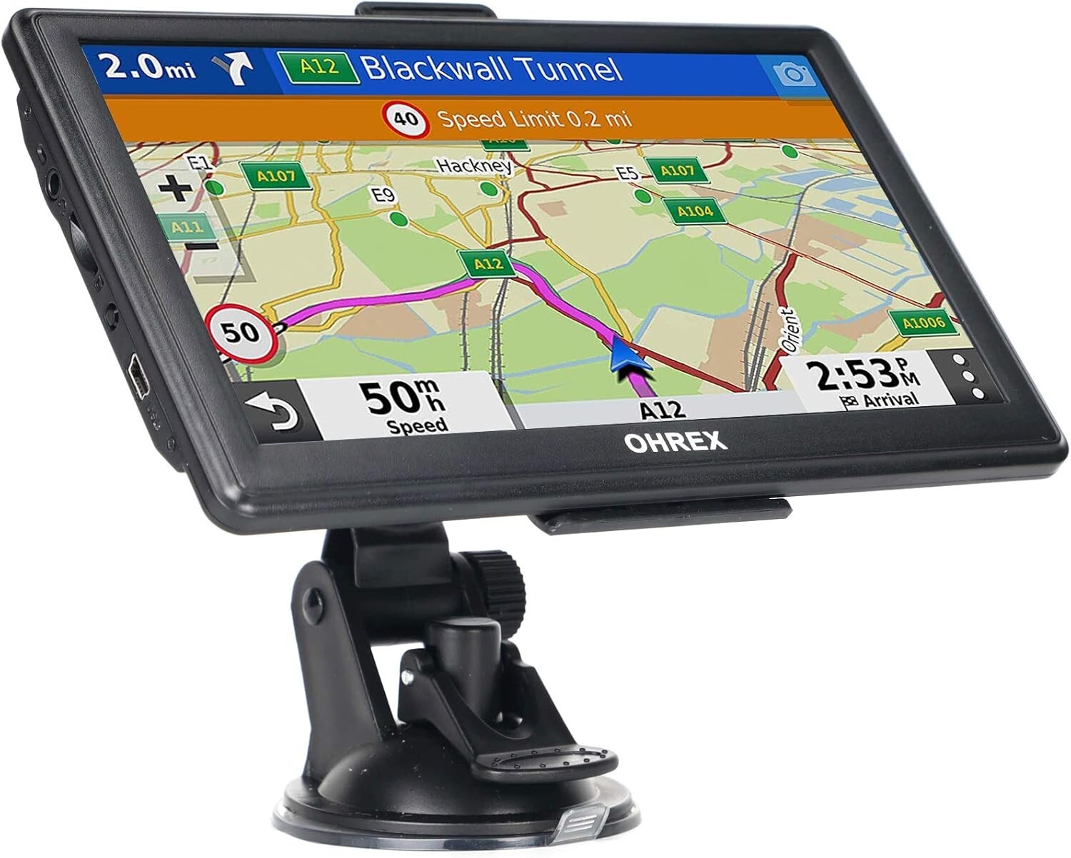 Professional 7-Inch GPS Tracker with Voice Command & Free Lifetime Map Updates