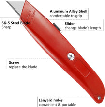 Load image into Gallery viewer, Heavy-Duty 30 Pack Utility Knives - Retractable Blades for Precise Cutting Needs
