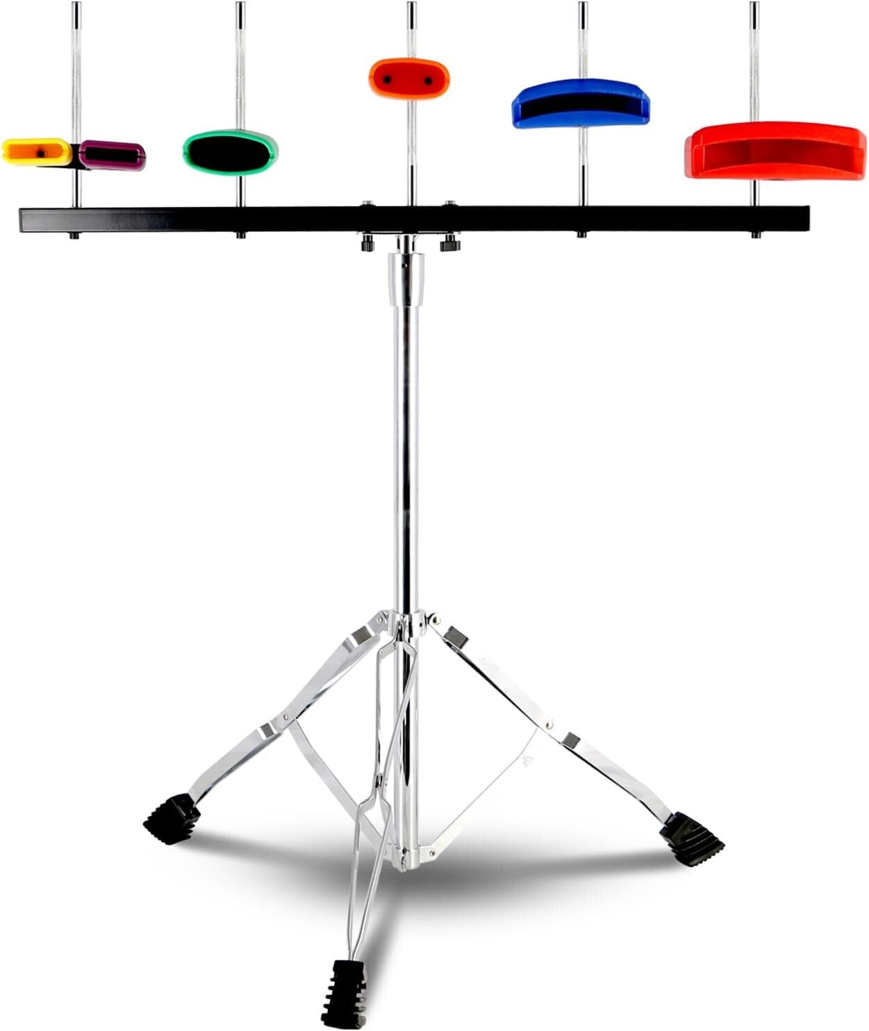 Professional Jam Block Percussion Stand - Stable Double Brace & Cowbell Holder