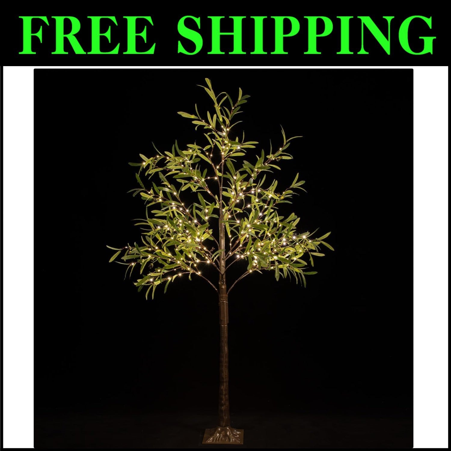 Dimmable Waterproof Olive Tree - 6ft of Warm White LED Elegance for Any Occasion