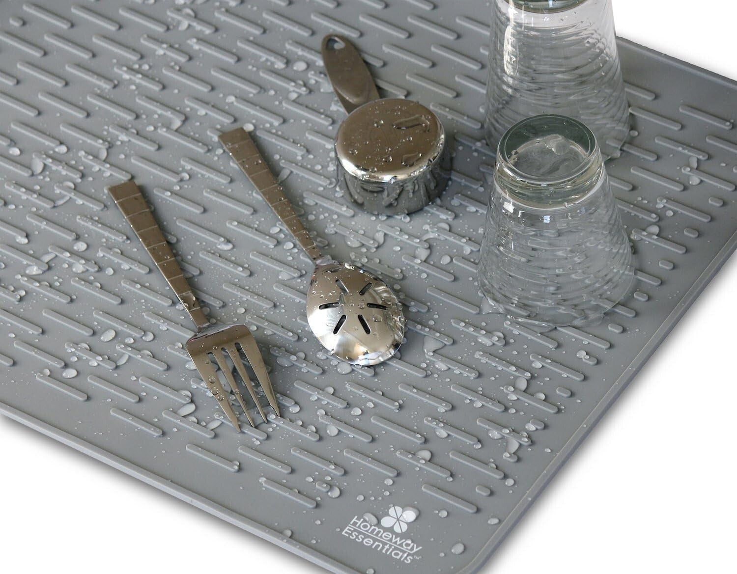 Durable 30 x 24 Silicone Dish Drying Mat - Heat-Resistant & Machine Washable