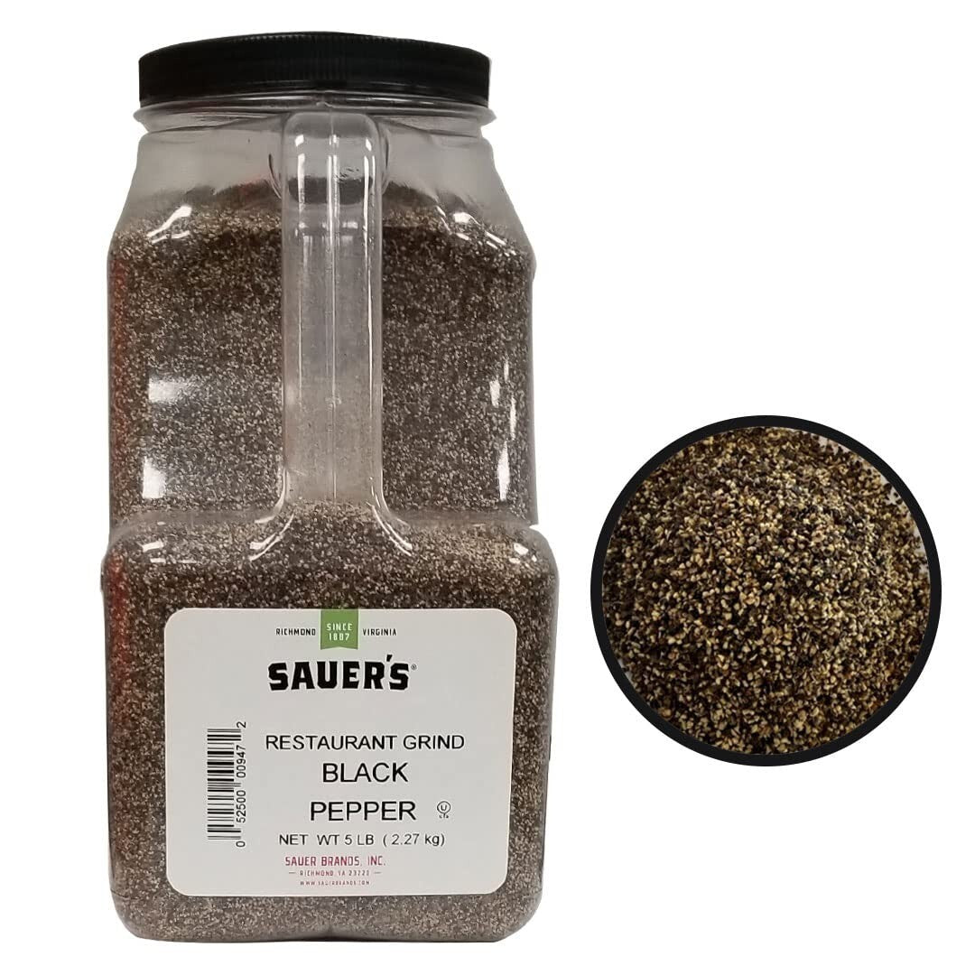 Bold Flavor Coarse Ground Black Pepper | 5-Pound Canister for Professional Use