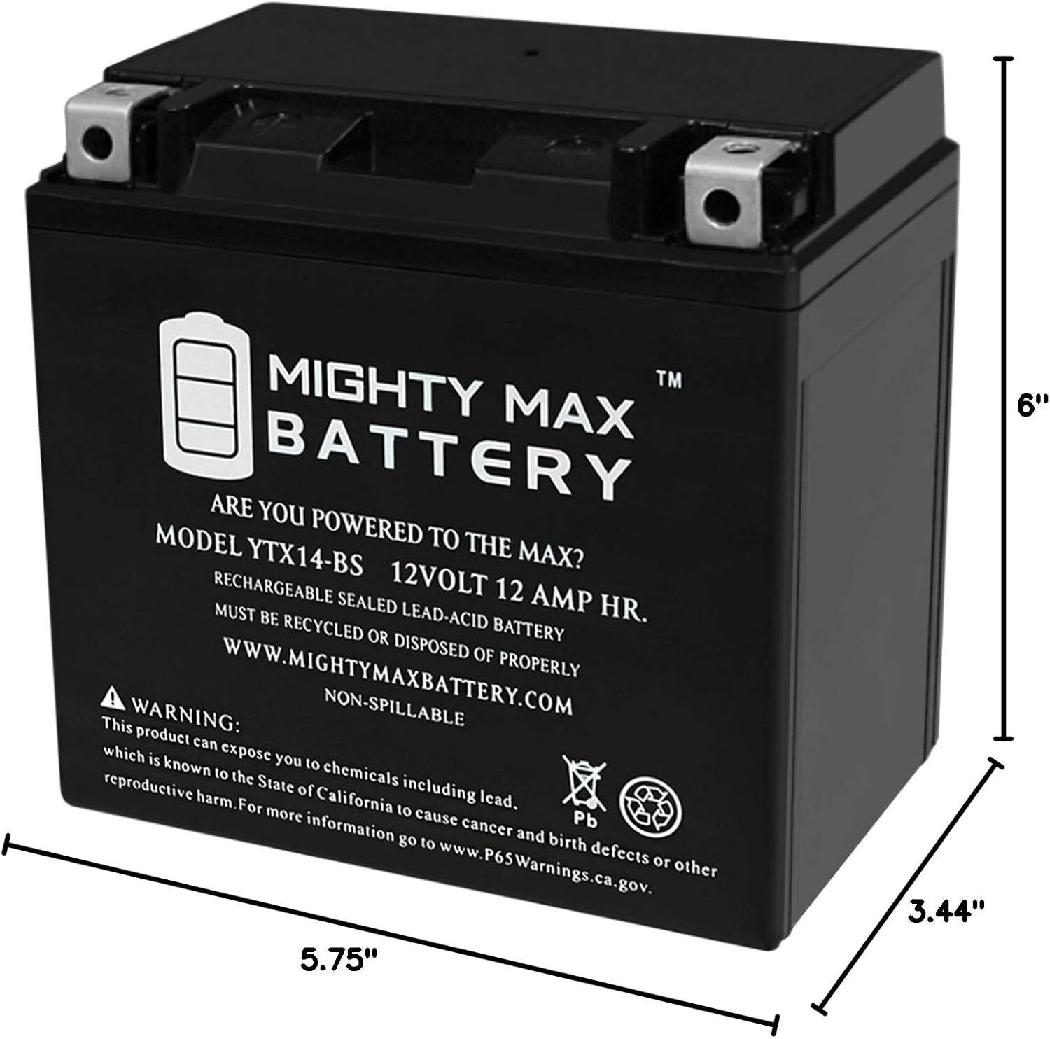Heavy-Duty 12V 12AH Sealed Lead Acid Battery - Perfect for ATVs & Motorcycles