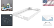 Load image into Gallery viewer, Large White Acrylic Serving Tray with Handles - Elegant Décor &amp; Organization