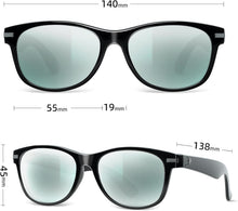Load image into Gallery viewer, Luxury Polarized Sun Protection: B8132 Black/Silver UV-Blocking Glass Sunglasses