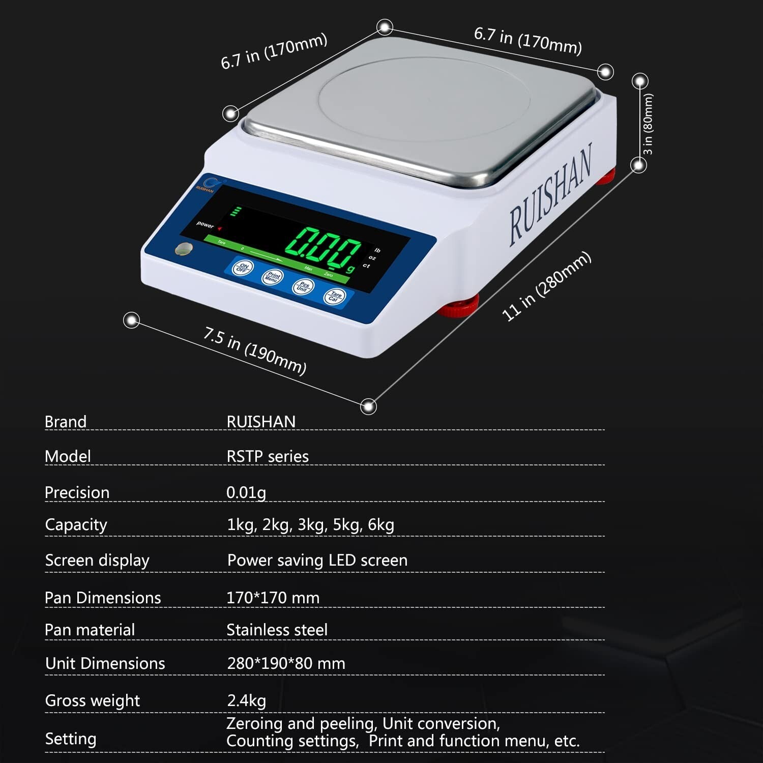 High-Precision 0.01g Digital Weighing Scale with Built-In Counting for Jewelers