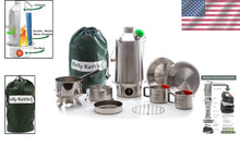 Load image into Gallery viewer, Ultimate 54 oz Camp Kettle – Lightweight Stainless Steel with Whistle for Safety